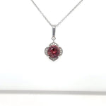 1.13 Orange Tanzanian Sapphire 14k White Gold Pendant