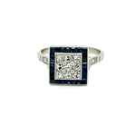 1.18ct Antique Cushion Diamond 1.60ct Calibre Sapphires (32