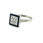 Load image into Gallery viewer, 1.18ct Antique Cushion Diamond 1.60ct Calibre Sapphires (32
