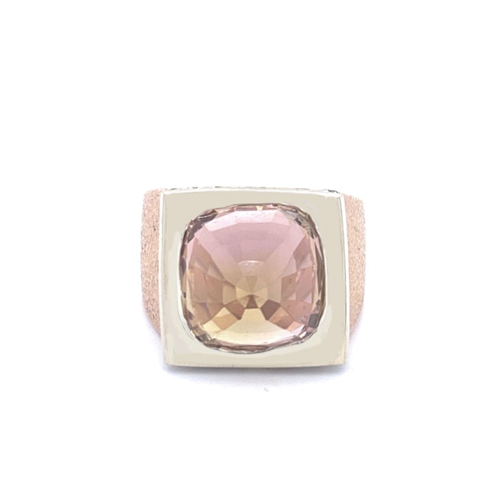 14K GOLD RING WITH CENTER STONE TOURMALINE AND PRINCESS CUT DIAMONDS AT REGARD JEWELRY IN AUSTIN, - Regard Jewelry