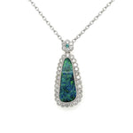 18K WG 4.81ct Boulder Opal.82tcw Diamond &.01ct Paraiba