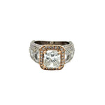 3.01 ct Princess Cut Diamond Engagement Ring 14k Rose