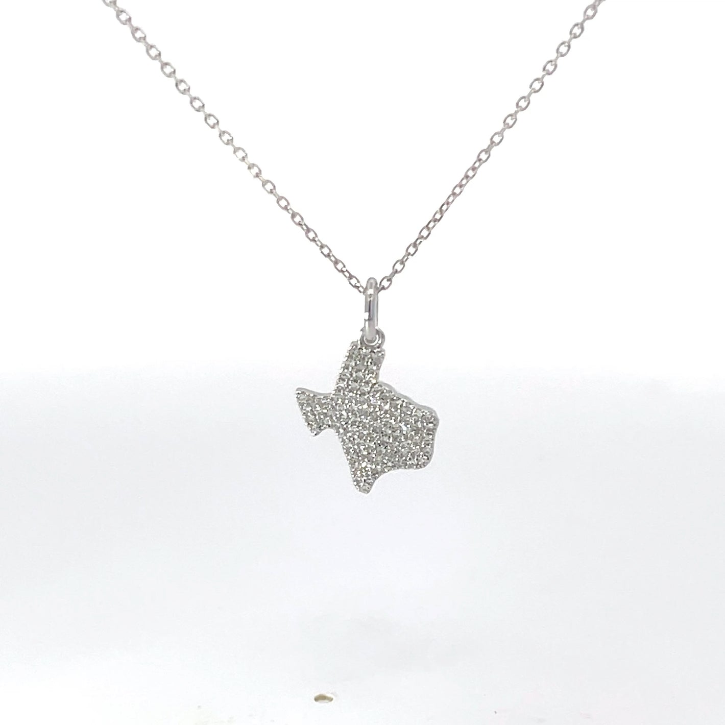 Diamond Texas Pendant with 14K Gold & White Gold Outline