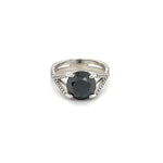 Black Diamond Ring with Diamonds on the Band at Regard