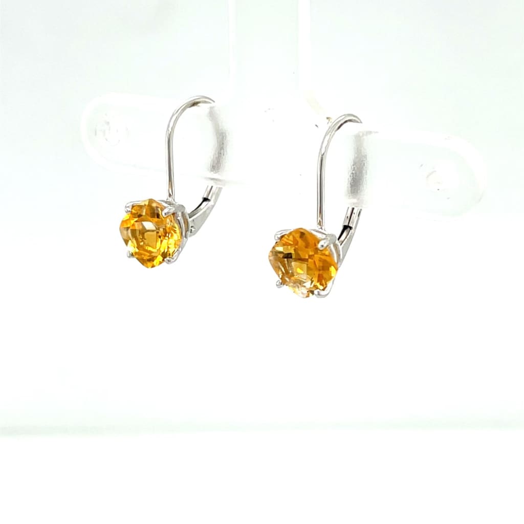 Citrine Earrings 14K White Gold at Regard Jewelry in Austin