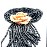 Load image into Gallery viewer, Coral Rose With Black Beads Necklace - beaded
