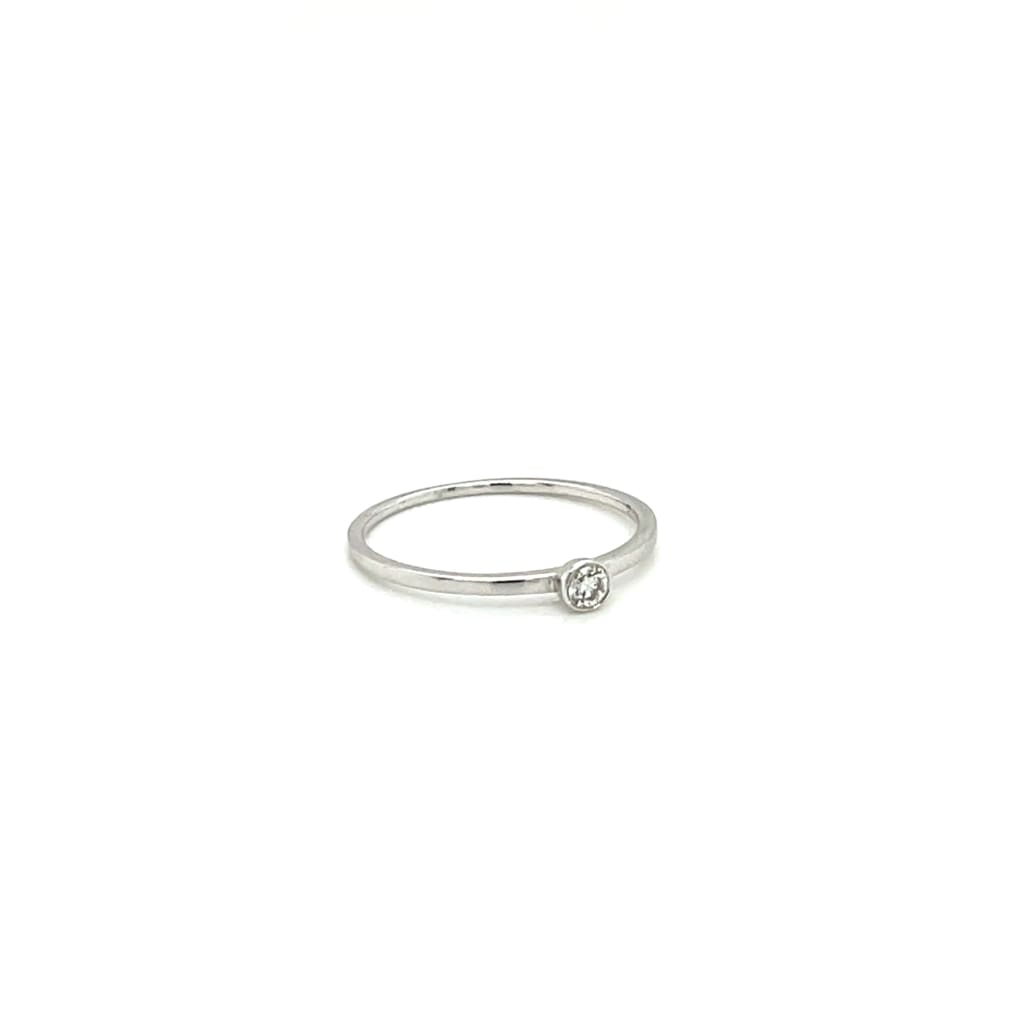 Diamond Bezel Ring 14k White Gold at Regard Jewelry in