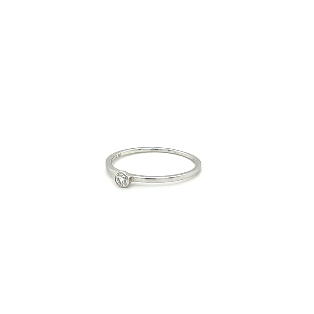Diamond Bezel Ring 14k White Gold at Regard Jewelry in