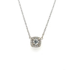 Load image into Gallery viewer, Diamond Halo Necklace 0.34CT Center Diamond in 14k White
