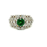 Edwardian Ring 1.64ct Tsavorite Garnet.80ct Diamonds