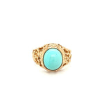 Load image into Gallery viewer, Gold Ring With Turquoise Stone - Estate Ring
