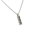 Load image into Gallery viewer, Platinum 3 Alexandrite &amp; Diamond Drop Pendant Necklace 6.4g

