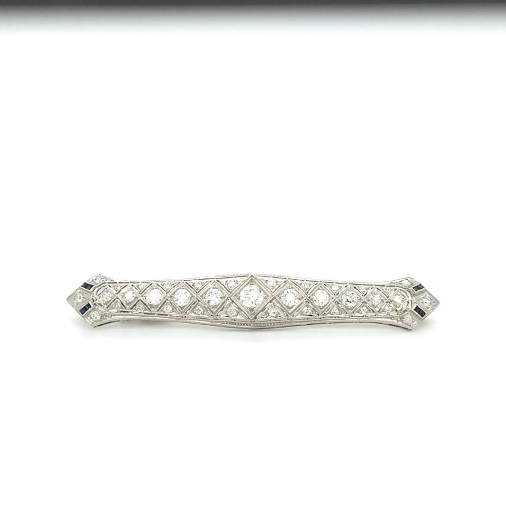 Platinum Diamond Brooch - Brooch