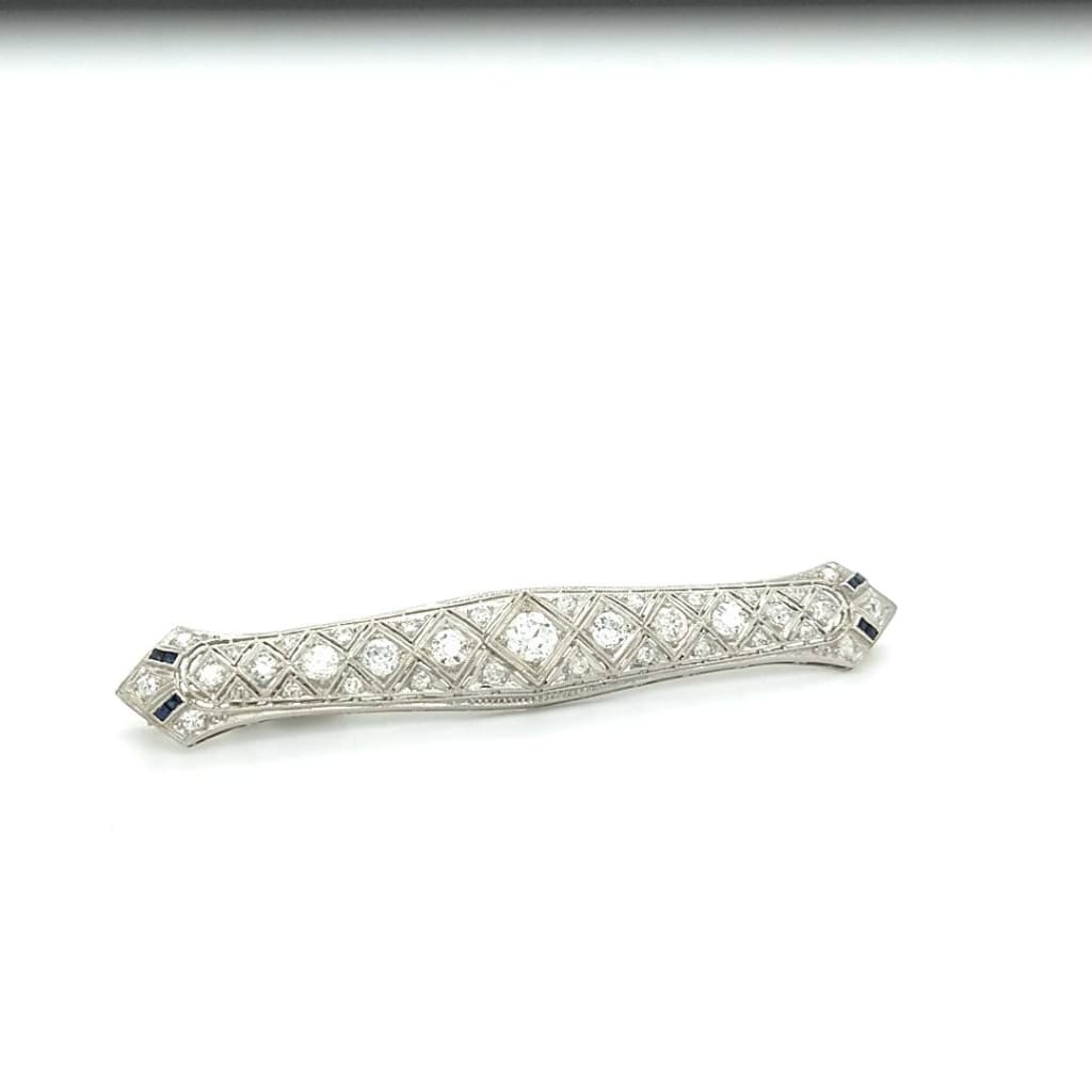 Platinum Diamond Brooch - Brooch