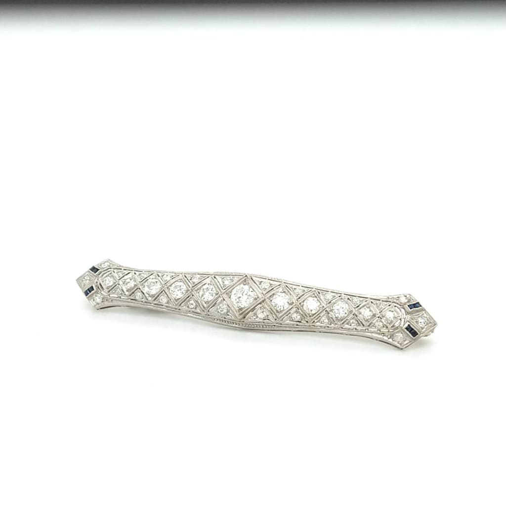 Platinum Diamond Brooch - Brooch