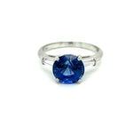 Platinum Ring with 3.22 ct Sapphire and.40 CTTW Diamonds at