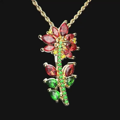 Texas Indian Paintbrush Necklace at Regard Jewelry in Austin, Texas
