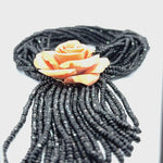 Load and play video in Gallery viewer, Coral Rose With Black Beads Necklace
