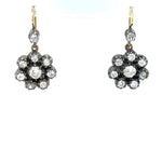 Silver Victorian Cluster Diamond Drop Earrings at Regard