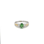 Tsavorite Garnet and Diamond Platinum Ring at Regard Jewelry