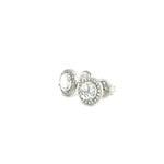 Load image into Gallery viewer, White Sapphire with Diamond Halo Earrings at Regard Jewelry
