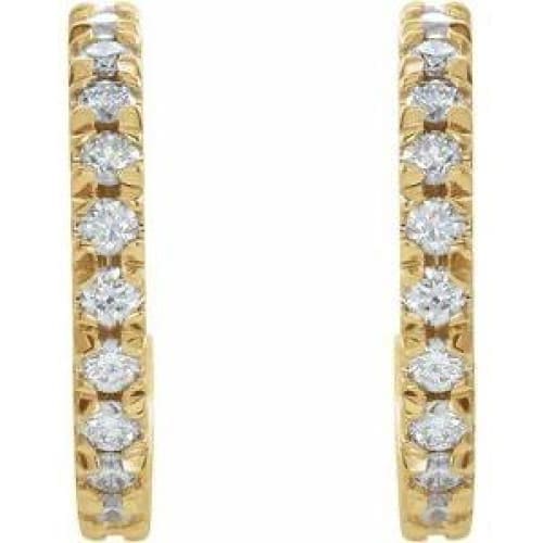 14K 5/8 CTW Diamond French-Set 15 mm Hoop Earrings at Regard Jewelry in Austin, Texas - Regard Jewelry