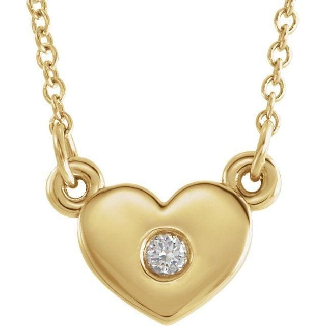 14K Gold .03 CTW Diamond Heart 16" Necklace at Regard Jewelry in Austin, Texas - Regard Jewelry