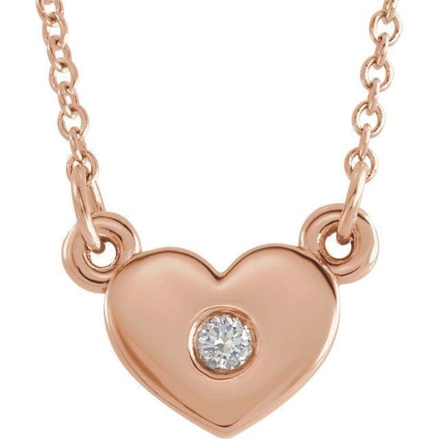 14K Gold .03 CTW Diamond Heart 16" Necklace at Regard Jewelry in Austin, Texas - Regard Jewelry