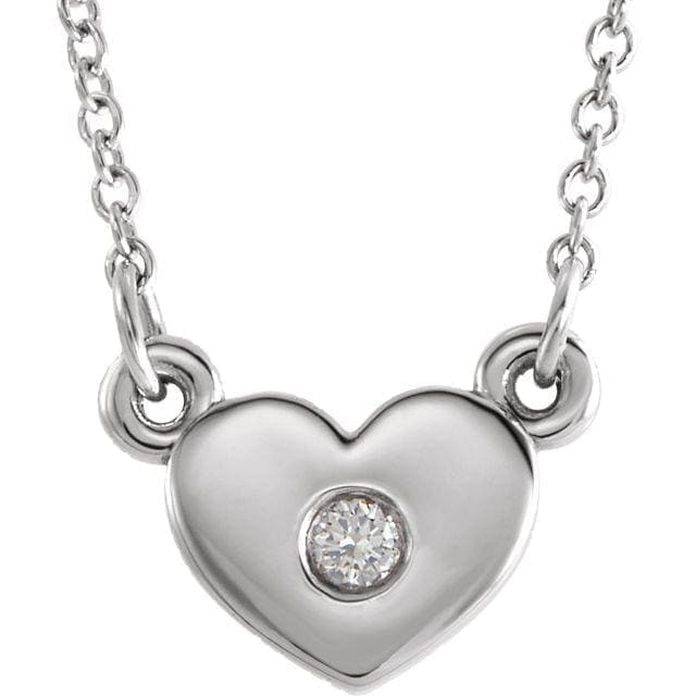 14K Gold .03 CTW Diamond Heart 16" Necklace at Regard Jewelry in Austin, Texas - Regard Jewelry