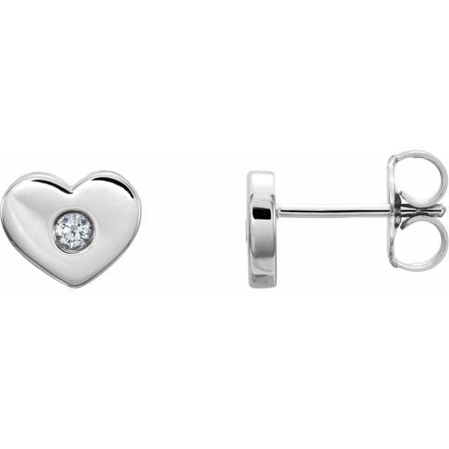 14K Gold .06 CTW Diamond Heart Earrings at Regard Jewelry in Austin, Texas - Regard Jewelry