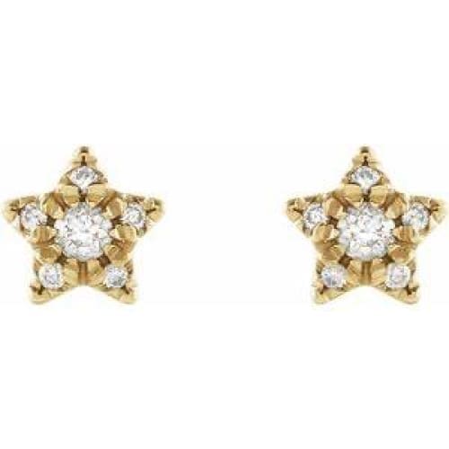 14K Gold 1/10 CTW Diamond Star Earrings at Regard Jewelry in Austin, Texas - Regard Jewelry