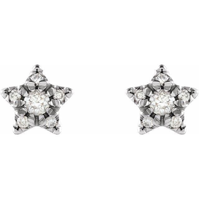 14K Gold 1/10 CTW Diamond Star Earrings at Regard Jewelry in Austin, Texas - Regard Jewelry