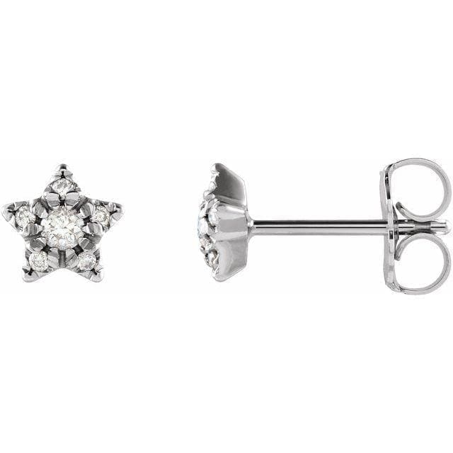 14K Gold 1/10 CTW Diamond Star Earrings at Regard Jewelry in Austin, Texas - Regard Jewelry