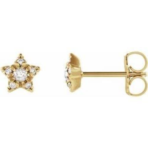 14K Gold 1/10 CTW Diamond Star Earrings at Regard Jewelry in Austin, Texas - Regard Jewelry