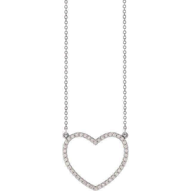 14K Gold 1/4 CTW Diamond Heart 16" Necklace at Regard Jewelry in Austin, Texas - Regard Jewelry