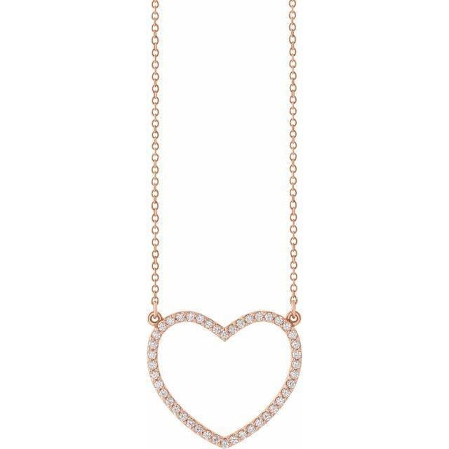 14K Gold 1/4 CTW Diamond Heart 16" Necklace at Regard Jewelry in Austin, Texas - Regard Jewelry
