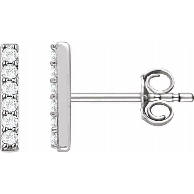 14K Gold and Diamond Bar Earrings at Regard Jewelry in Austin, Texas - Regard Jewelry