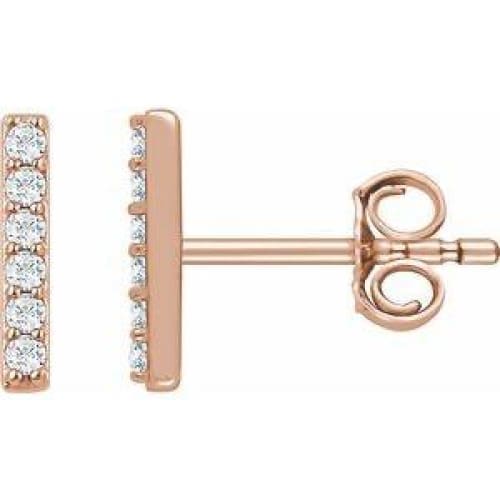 14K Gold and Diamond Bar Earrings at Regard Jewelry in Austin, Texas - Regard Jewelry