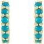14K Gold Turquoise Hinged Hoop Earrings at Regard Jewelry in Austin, Texas - Regard Jewelry