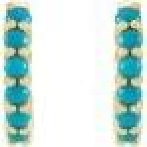 14K Gold Turquoise Hinged Hoop Earrings at Regard Jewelry in Austin, Texas - Regard Jewelry