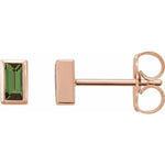 14K Rose Green Tourmaline Bezel-Set Earrings at Regard Jewelry in Austin, Texas - Regard Jewelry