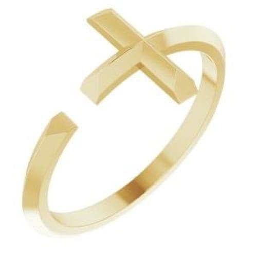 14K Rose Negative Space Cross Ring at Regard Jewelry in Austin, Texas - Regard Jewelry