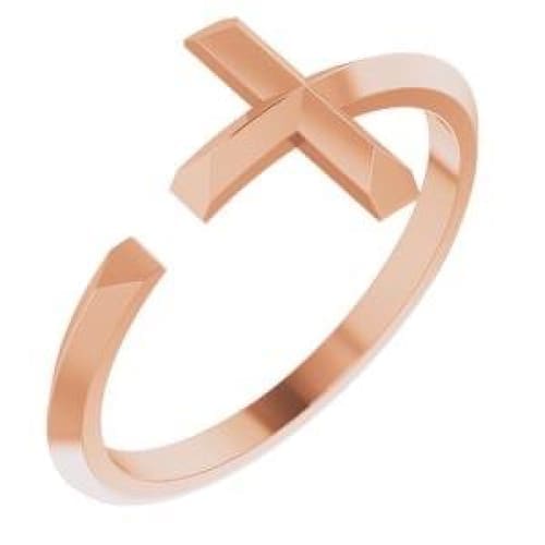 14K Rose Negative Space Cross Ring at Regard Jewelry in Austin, Texas - Regard Jewelry