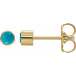 Load image into Gallery viewer, 14k Turquoise Bezel-Set Earrings at Regard Jewelry in Austin, Texas - Regard Jewelry
