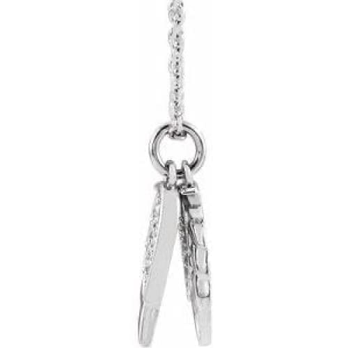 14K White .03 CTW Diamond Angel Wings 16-18" Necklace at Regard Jewelry in Austin, Texas - Regard Jewelry