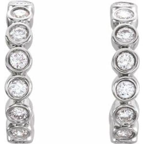 14K White 1/3 CTW Lab-Grown Diamond Hoop Earrings at Regard Jewelry in Austin, Texas - Regard Jewelry