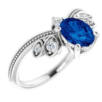 14K White 7x5 mm Oval Sapphire Ring at Regard Jewelry in Austin, Texas - Regard Jewelry