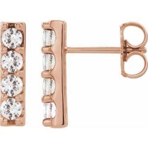 14K Yellow 1/2 CTW Diamond Bar Earrings at Regard Jewelry in Austin, Texas - Regard Jewelry