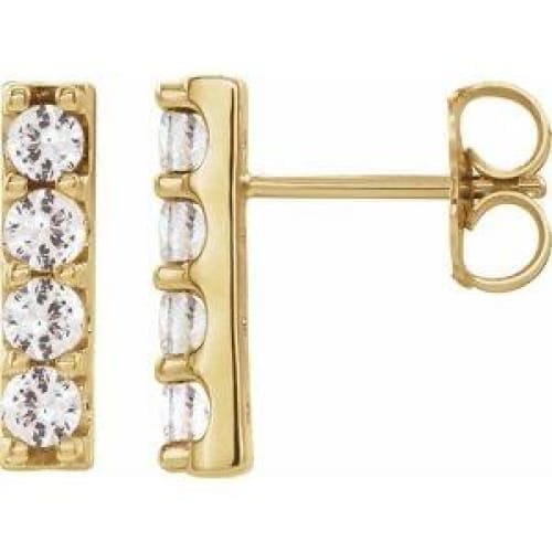 14K Yellow 1/2 CTW Diamond Bar Earrings at Regard Jewelry in Austin, Texas - Regard Jewelry