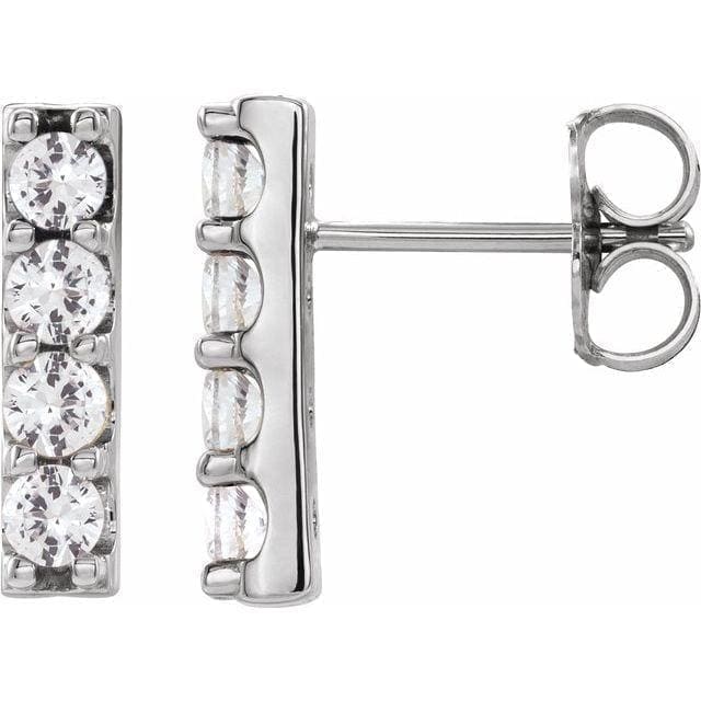 14K Yellow 1/2 CTW Diamond Bar Earrings at Regard Jewelry in Austin, Texas - Regard Jewelry